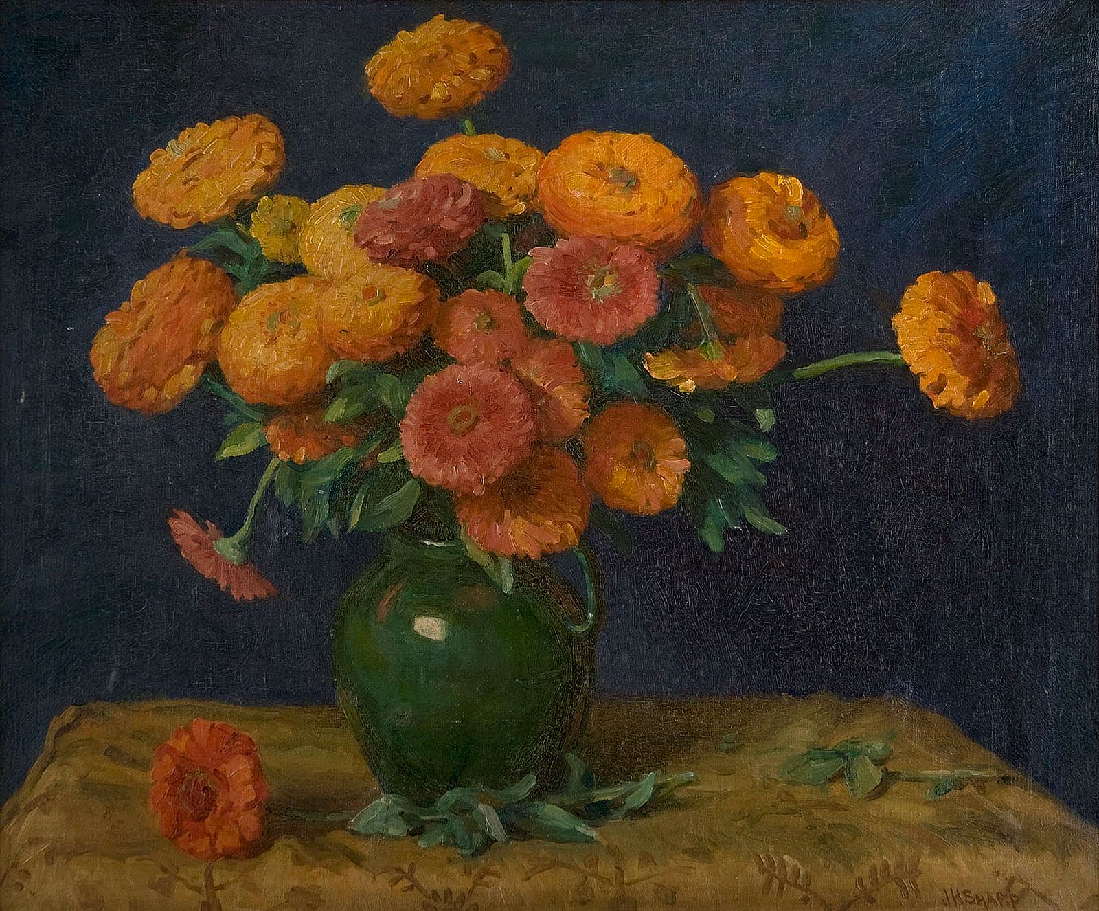 Dahlias and Zinnias; [Dahlias]